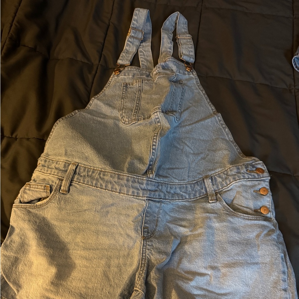Target Light Blue Denim Overall Shorts